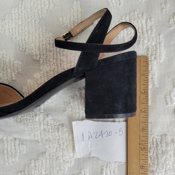 Charles David black suede sandal crisscross back ankle strap block heel 9.5 - Picture 10 of 11